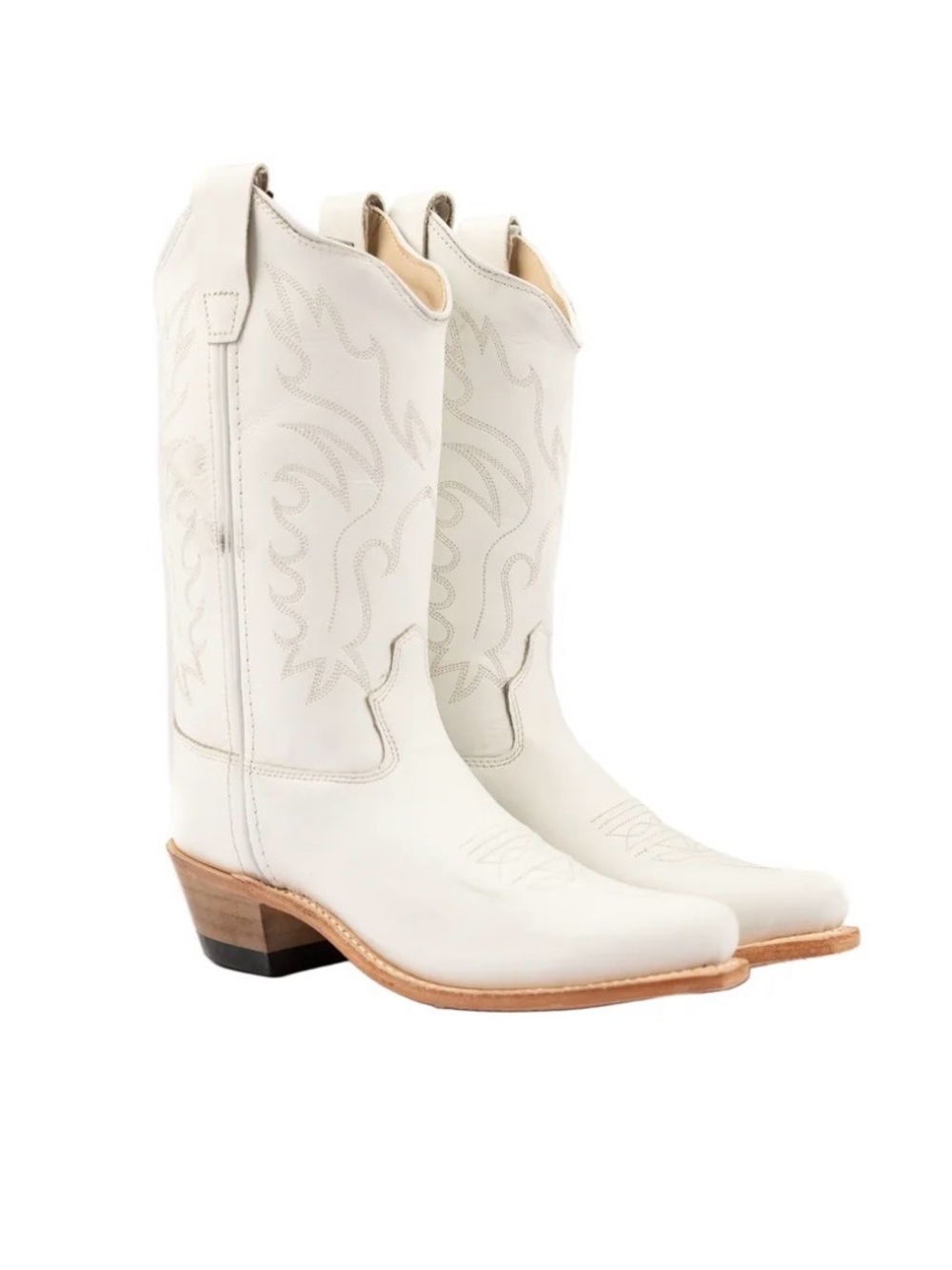 Old West Kids White Western Cowboy Boots 3.5 Rodeo Cowgirl
